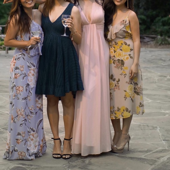 June& Hudson blush color floral midi dress. Size S - Picture 2 of 7